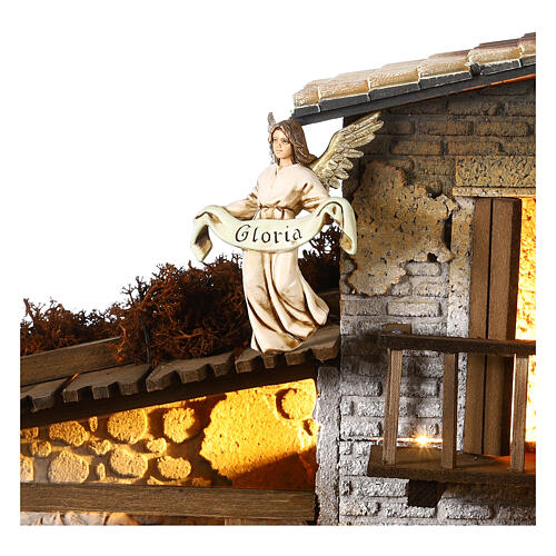 Village with stable 45x60x50 cm for 12 cm Moranduzzo Nativity Scene 4