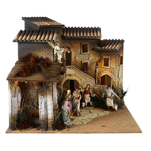 Village with stable 45x60x50 cm for 12 cm Moranduzzo Nativity Scene 5