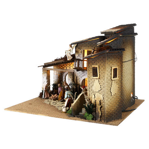 Village with stable 45x60x50 cm for 12 cm Moranduzzo Nativity Scene 8