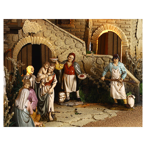 Village with stable 45x60x50 cm for 12 cm Moranduzzo Nativity Scene 9