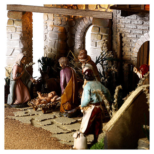 Village with stable 45x60x50 cm for 12 cm Moranduzzo Nativity Scene 10