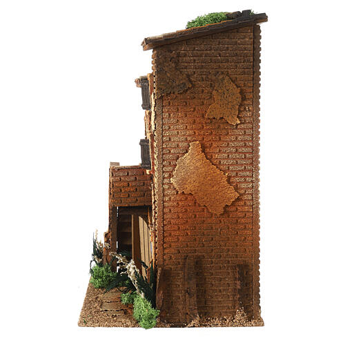 Double house with ladder and lights 40x35x25 cm, nativity 10-12 cm 4