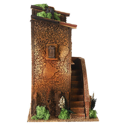 Double house with ladder and lights 40x35x25 cm, nativity 10-12 cm 6