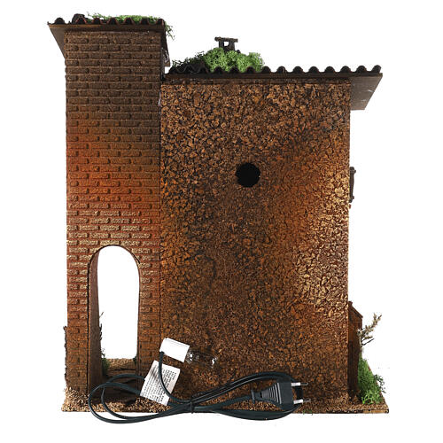 Double house with ladder and lights 40x35x25 cm, nativity 10-12 cm 7