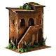 Double house with ladder and lights 40x35x25 cm, nativity 10-12 cm s5