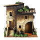 Two-story nativity house 35x35x25 cm illuminated figures 10-12 cm s1