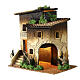 Two-story nativity house 35x35x25 cm illuminated figures 10-12 cm s3