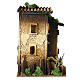 Two-story nativity house 35x35x25 cm illuminated figures 10-12 cm s6