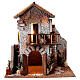 Maison avec balcon et éclairage 35x35x25 cm crèche 10-12 cm s1