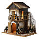 Casa con balcone e luci presepe 10-12 cm 35x35x25 cm s3