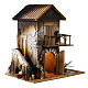 Casa con balcone e luci presepe 10-12 cm 35x35x25 cm s4