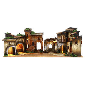 Modular village with oven 45x120x50 cm for 12 cm Moranduzzo Nativity Scene