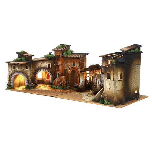 Modular village with oven 45x120x50 cm for 12 cm Moranduzzo Nativity Scene 3