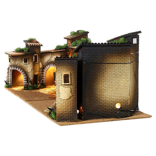 Modular village with oven 45x120x50 cm for 12 cm Moranduzzo Nativity Scene 7