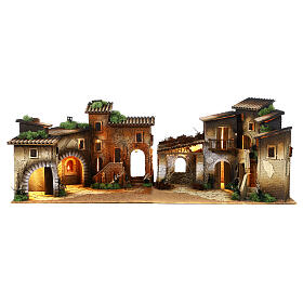 Village modulaire avec four et étable 45x120x50 cm crèche Moranduzzo 12 cm