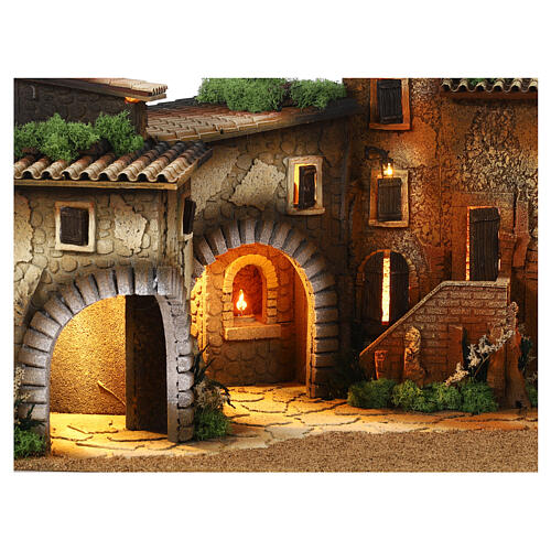 Village modulaire avec four et étable 45x120x50 cm crèche Moranduzzo 12 cm 2