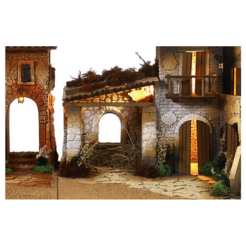 Village modulaire avec four et étable 45x120x50 cm crèche Moranduzzo 12 cm 4