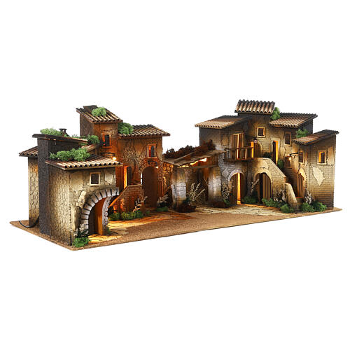 Village modulaire avec four et étable 45x120x50 cm crèche Moranduzzo 12 cm 5