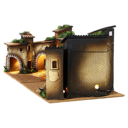 Village modulaire avec four et étable 45x120x50 cm crèche Moranduzzo 12 cm 7