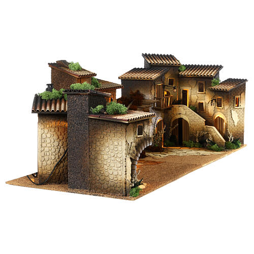 Village modulaire avec four et étable 45x120x50 cm crèche Moranduzzo 12 cm 9