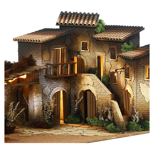 Village modulaire avec four et étable 45x120x50 cm crèche Moranduzzo 12 cm 10