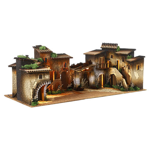 Borgo modulare con forno 45x120x50 cm presepe Moranduzzo 12 cm 5
