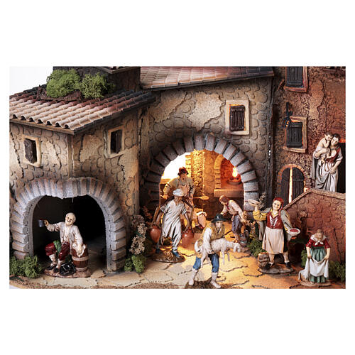 Modułowa mieścina z piecem, 42x120x50 cm, szopka Moranduzzo 12 cm 3