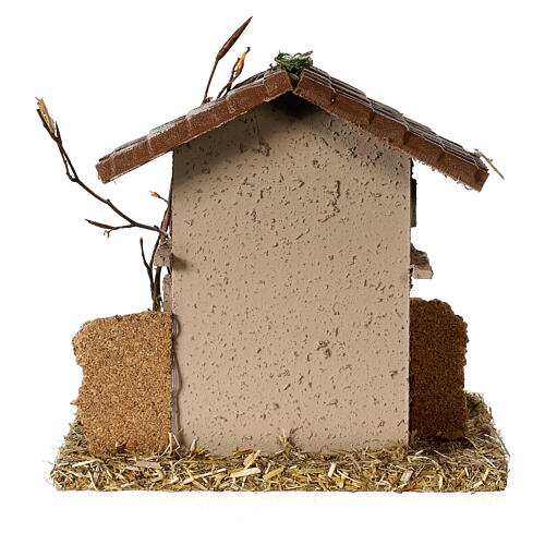 Rustic country cottage 15x15x15 cm for 6 cm Nativity Scene 5