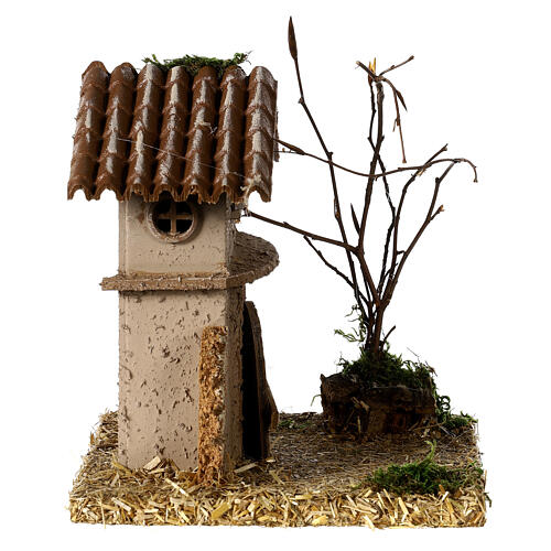 Maisonnette rustique de campagne 15x15x15 cm crèche 6 cm 3