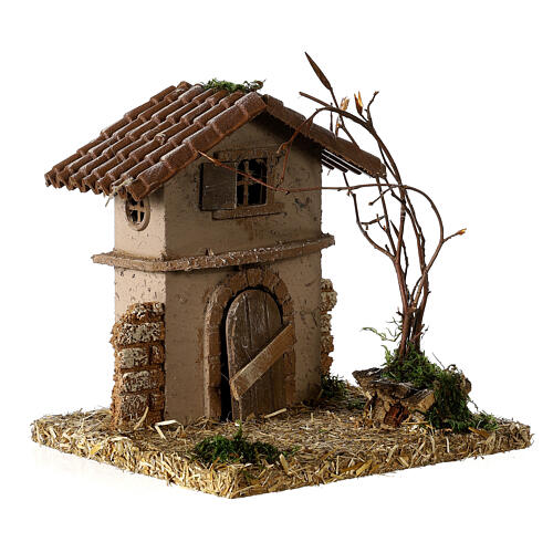 Maisonnette rustique de campagne 15x15x15 cm crèche 6 cm 4