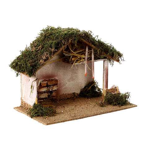Stable with hayloft 20x25x15 cm for 8 cm Nativity Scene 3