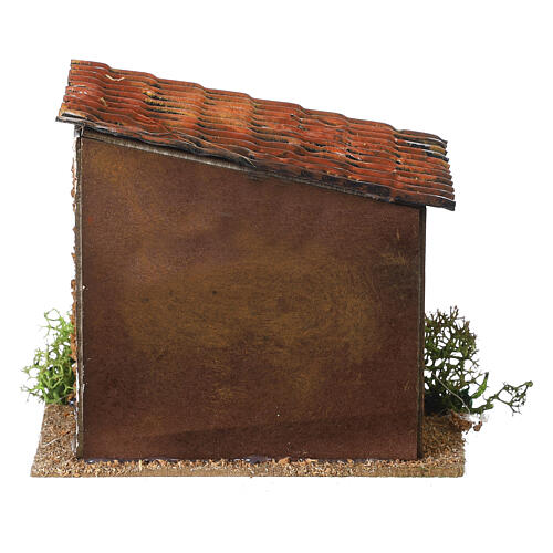 Stable for 4 cm Moranduzzo Nativity Scene, wood and cork, 10x10x10 cm 4