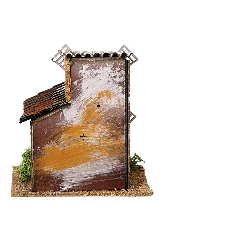 Windmill for 4 cm Moranduzzo Nativity Scene, wood and cork, 10x10x10 cm 4
