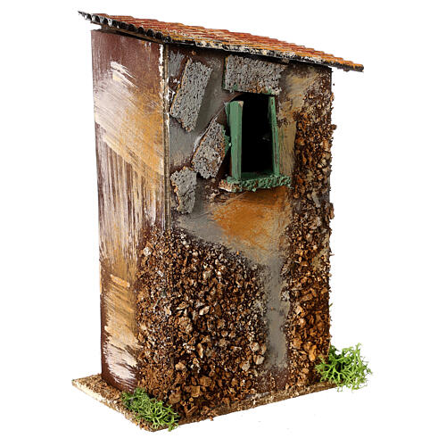 Tall house 20x10x10 cm, Moranduzzo nativity for 4 cm statues cardboard 3