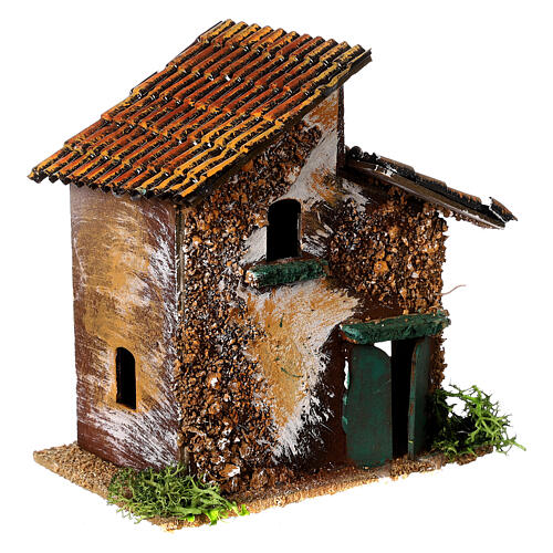 Cardboard house with window 15x10x10 cm for 4 cm Moranduzzo Nativity Scene 3