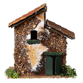 House figure with window 4 cm Moranduzzo nativity cardboard 15x10x10 cm