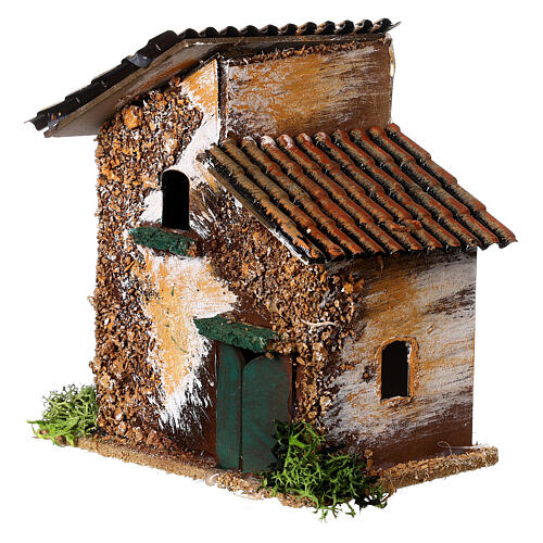 House figure with window 4 cm Moranduzzo nativity cardboard 15x10x10 cm 2