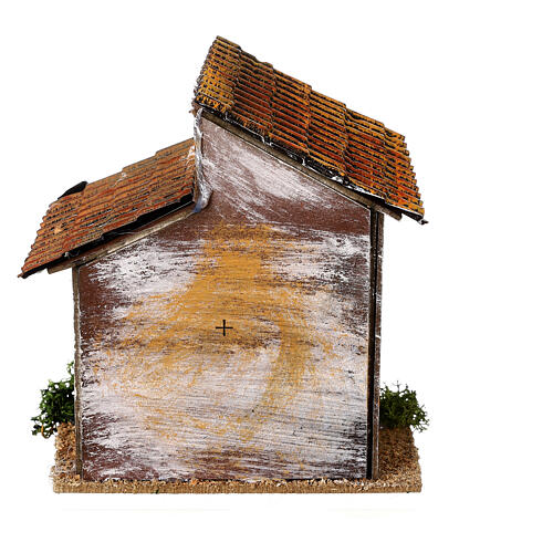 House figure with window 4 cm Moranduzzo nativity cardboard 15x10x10 cm 4