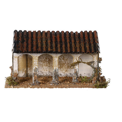 Cardboard porch of 10x15x5 cm, Moranduzzo Nativity Scene with 4 cm characters 1