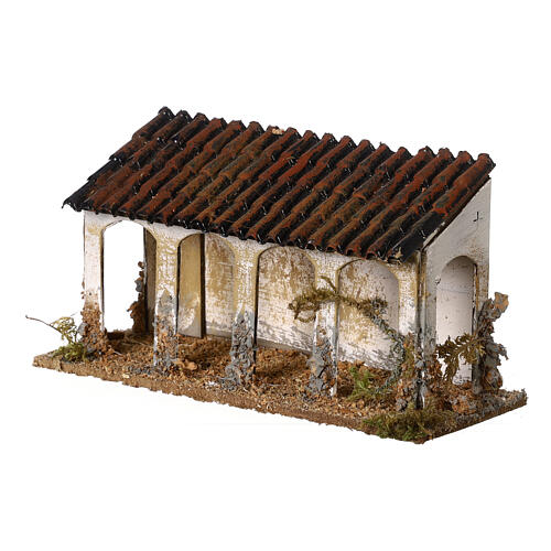 Cardboard porch of 10x15x5 cm, Moranduzzo Nativity Scene with 4 cm characters 2