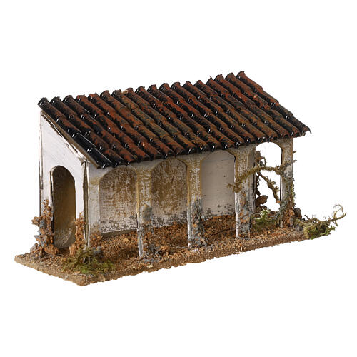 House with porch 10x15x5 cm cardboard Moranduzzo line nativity scene 4 cm 3