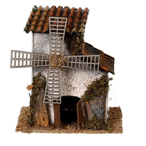 Cardboard windmill of 10x10x10 cm, Moranduzzo Nativity Scene with 4 cm characters 1