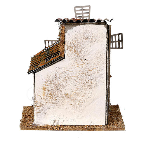 Cardboard windmill of 10x10x10 cm, Moranduzzo Nativity Scene with 4 cm characters 4