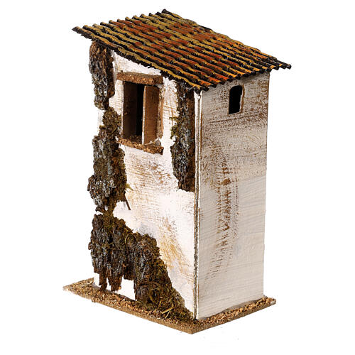 High house, 20x10x10 cm, cardboard, Moranduzzo Nativity Scene with 4 cm characters 2