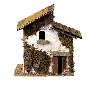 Casa con finestra Moranduzzo cartone 15x10x10 cm presepe 4 cm