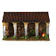 Porch with fire 20x35x15 cm Moranduzzo cardboard nativity scene 10 cm s1