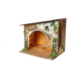 Illuminated stable, 25x30x20 cm, cardboard, Moranduzzo Nativity Scene with 10 cm characters