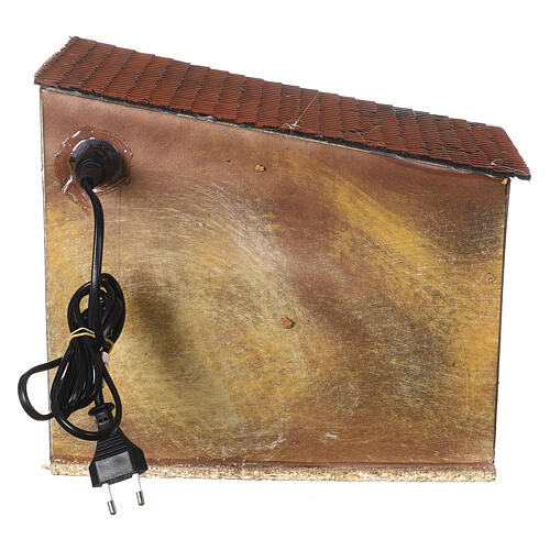 Capanna illuminata Moranduzzo 25x30x20 cm cartone presepe 10 cm 4