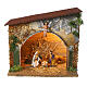 Cabaña Natividad Moranduzzo 25x30x20 cm con luz figuras 10 cm s1