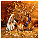 Capanna Natività Moranduzzo 25x30x20 cm con luce figure 10 cm s2